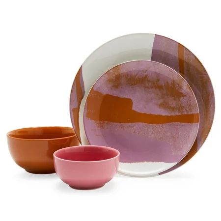 Vintage Marble 16 Piece Dinnerware Set, Palm Springs Pink by Drew Barrymore Flower Home | Walmart (US)