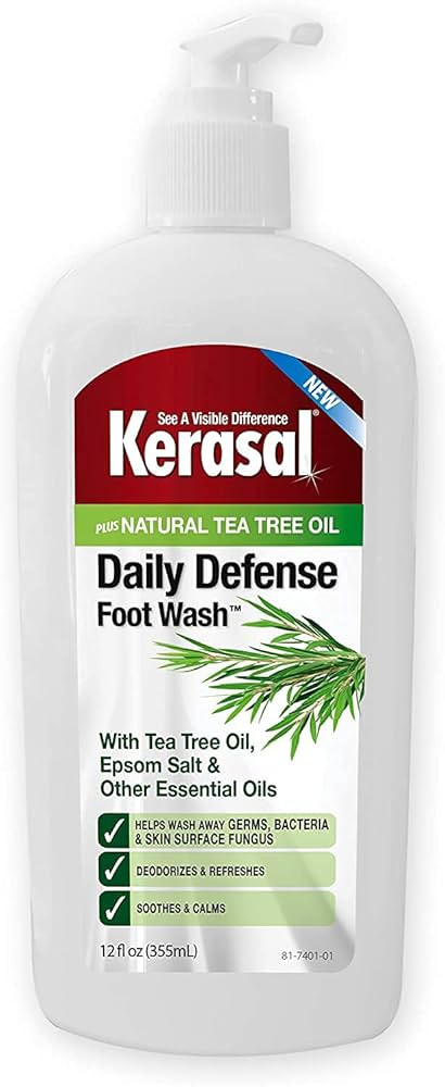 Kerasal Daily Defense Foot Wash Daily Cleanser with Tea Tree Oil , 12 Ounce | Amazon (US)
