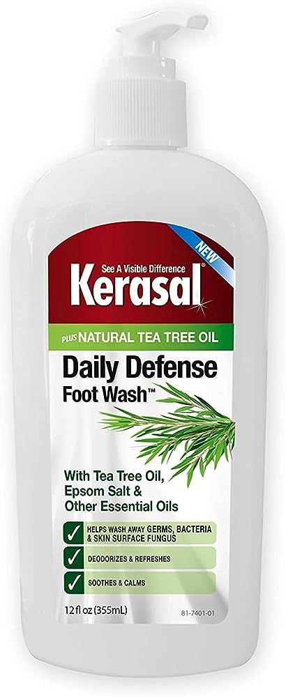 Kerasal Daily Defense Foot Wash Daily Cleanser with Tea Tree Oil , 12 Ounce | Amazon (US)