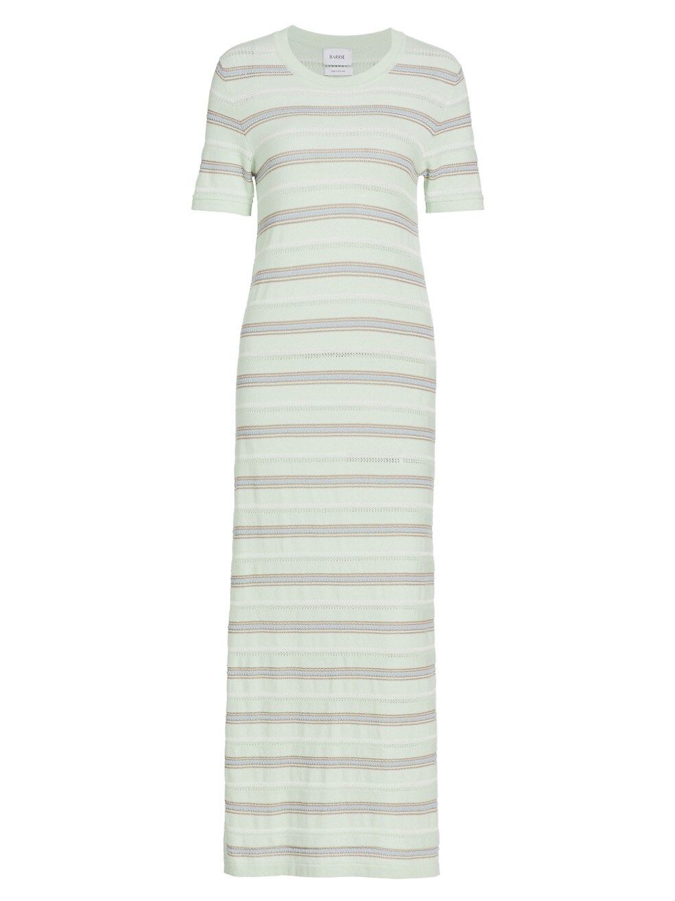 Striped Short-Sleeve Cashmere Midi-Dress | Saks Fifth Avenue