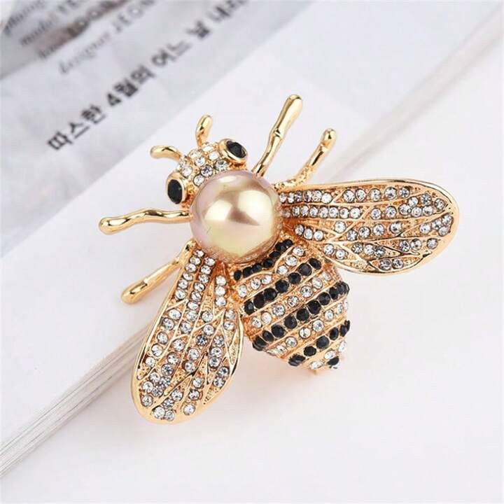1pc Bee Shaped Rhinestone Inlaid Brooch, Suits, Evening Dress Accessory, Insect Lapel Pin | SHEIN... | SHEIN