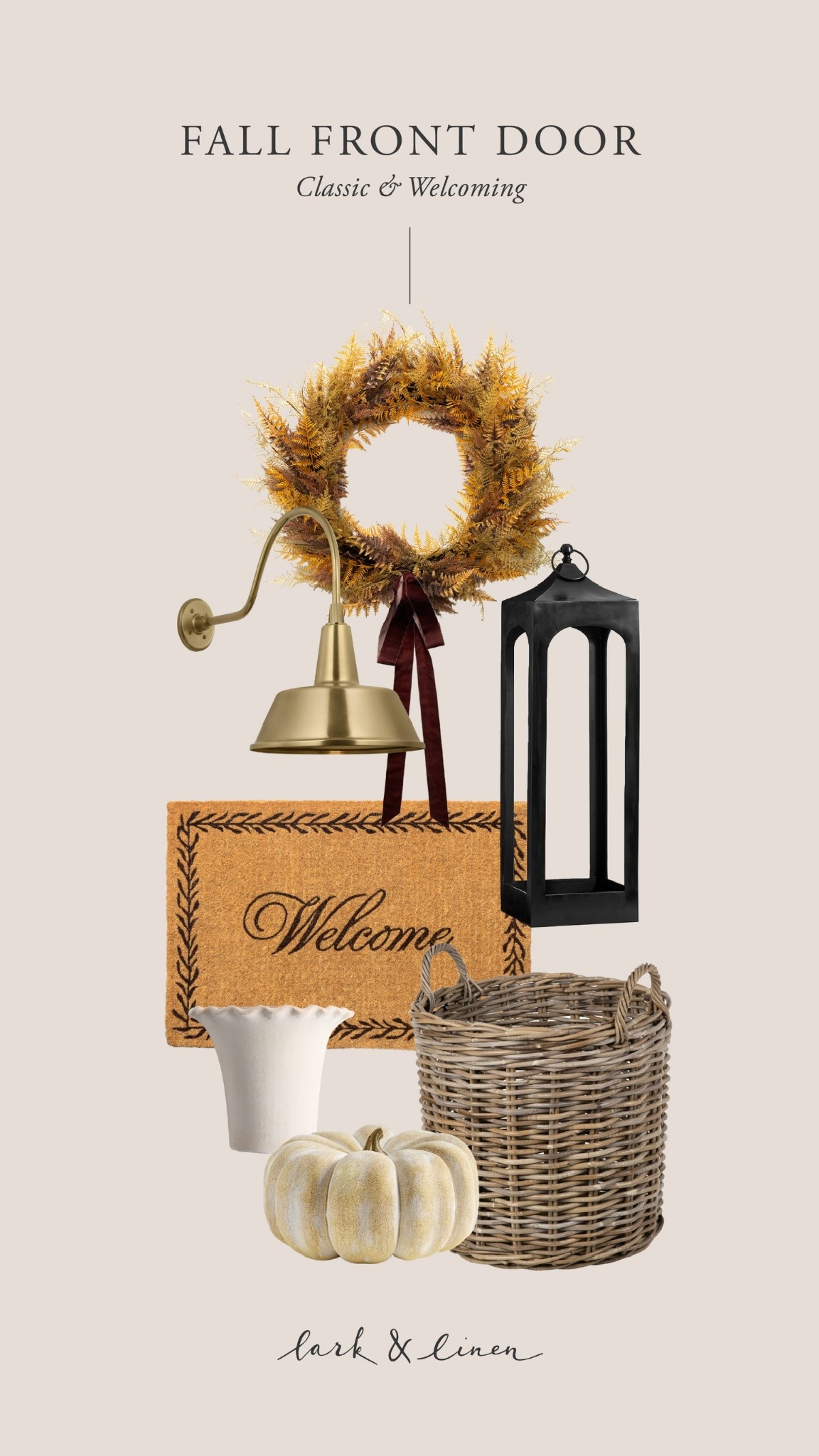 A cozy, timeless roundup for your fall front door 🍂 Shop my picks: a faux golden fern wreath, barn light, outdoor lantern, welcome doormat, hanging cachepot, rattan basket, and faux pumpkin. Perfect for layering classic autumn charm into your entryway.


#LTKSeasonal