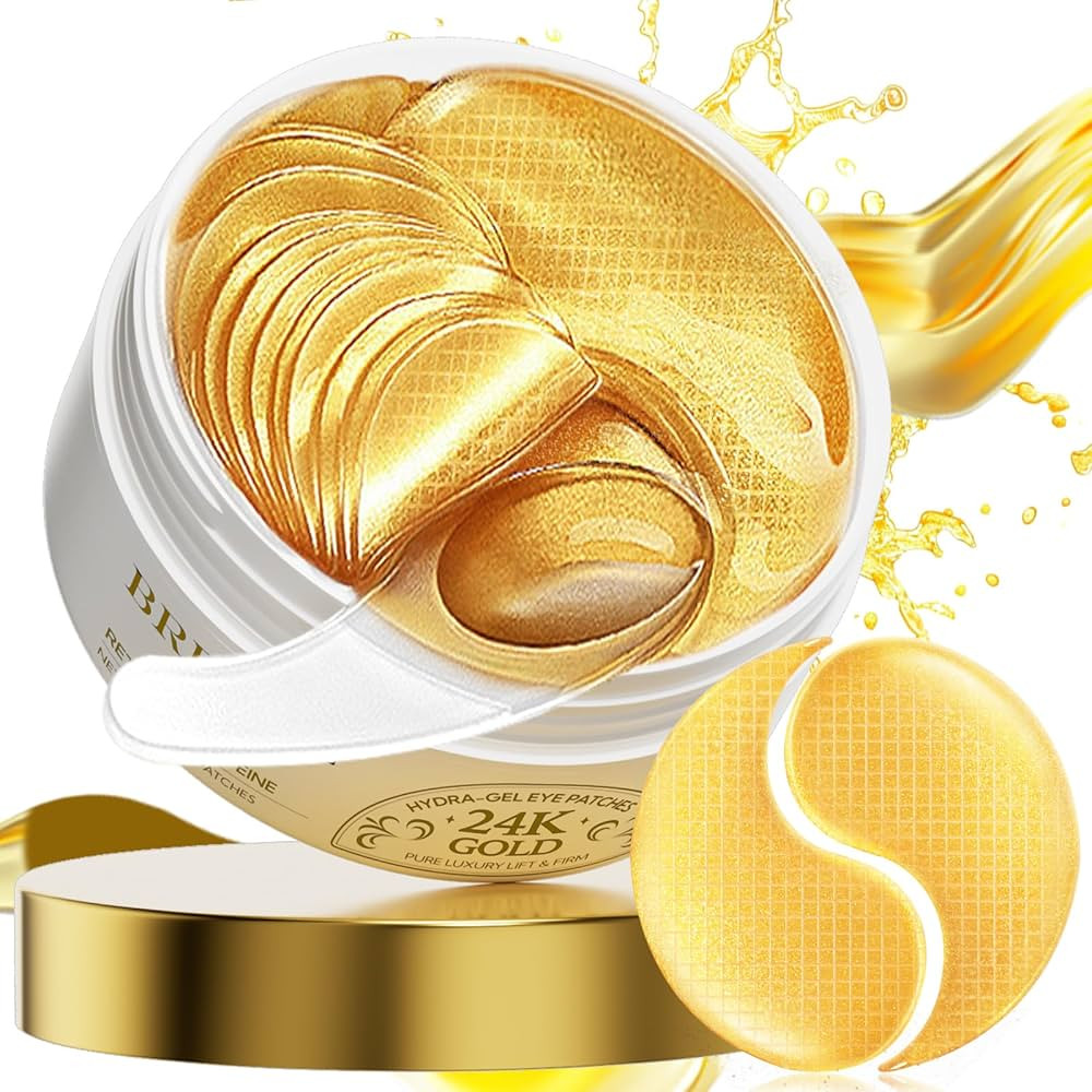BREYLEE 24K Gold Eye Masks - 60 Pcs, Retinol & Caffeine Under Eye Patches for Reduce Fine Lines &... | Amazon (US)