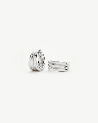 Savi Triple Ridge Hoop Earrings | Sterling Silver | Missoma UK