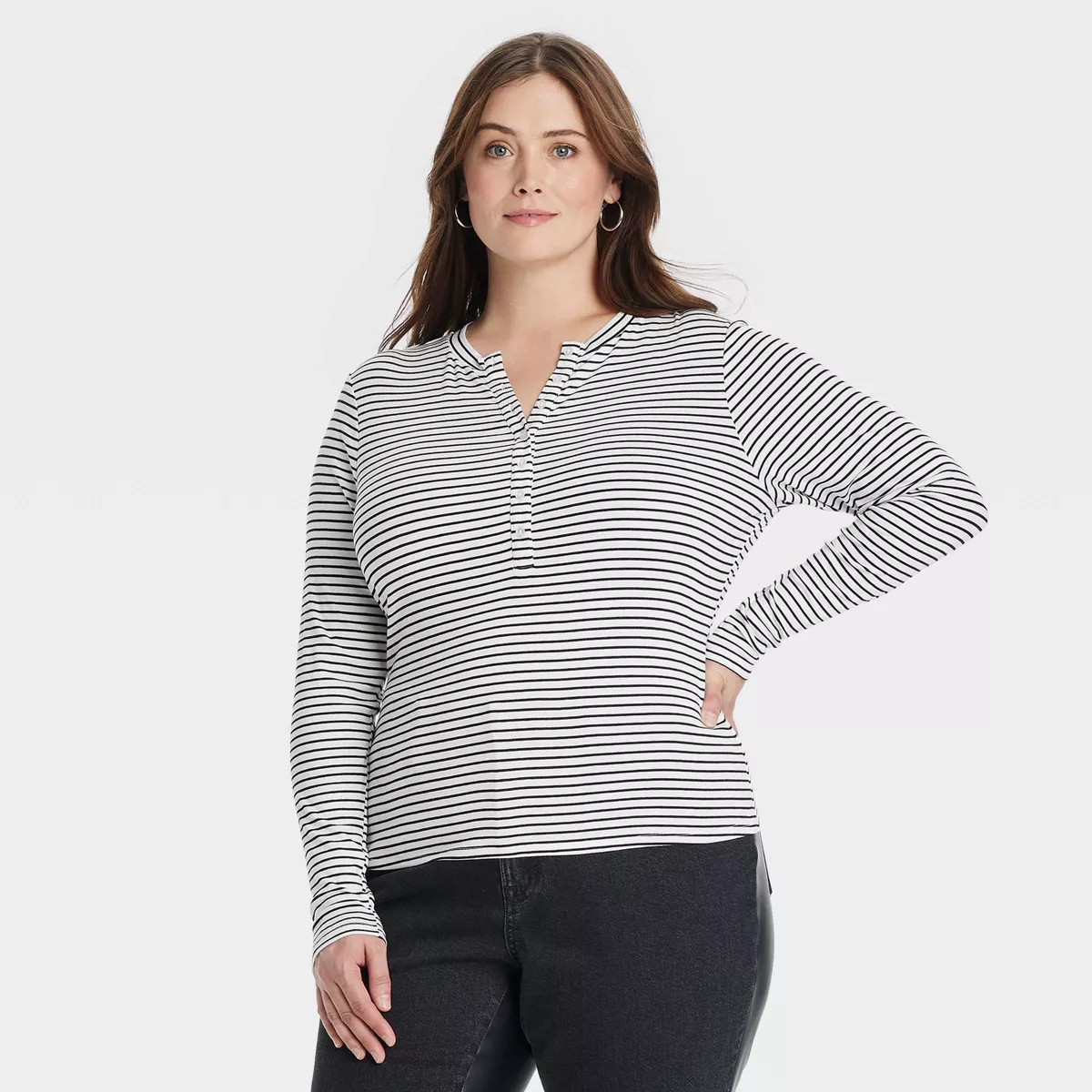 Women's Long Sleeve Henley Neck T-Shirt - Universal Thread™ | Target