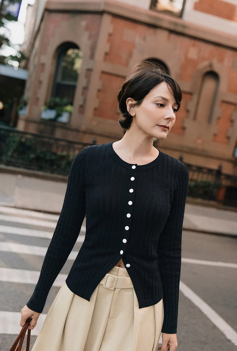 Delsie Cotton Knit Top - Black | Petite Studio NYC