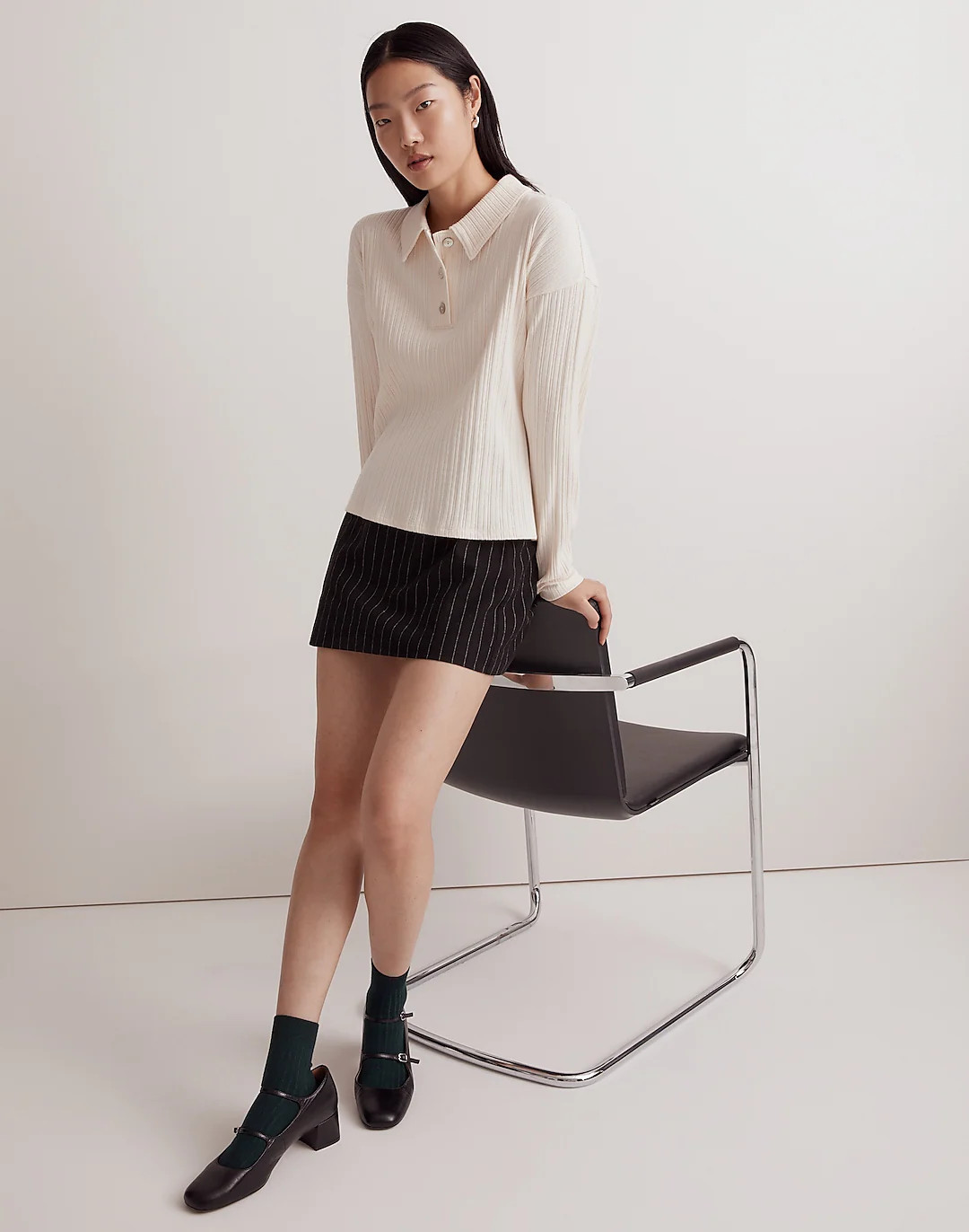 Variegated Rib Boxy Polo Shirt | Madewell