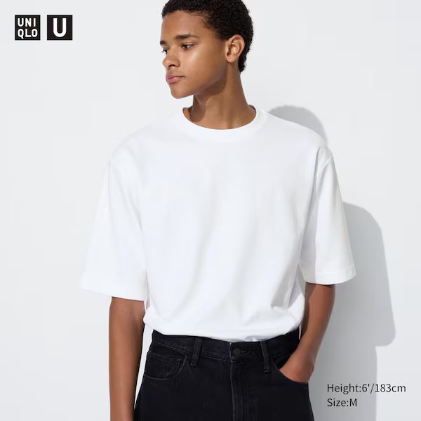 U AIRism Cotton Crew Neck Oversized Half-Sleeve T-Shirt | UNIQLO (US)