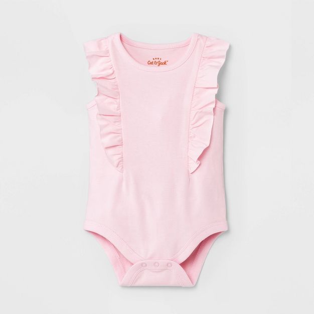 Baby Girls' Ruffle Bodysuit - Cat & Jack™ Light Pink | Target