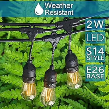 Banord LED Outdoor String Lights, 48FT Patio Lights with 2W Dimmable Edison Vintage Plastic Bulbs... | Amazon (US)