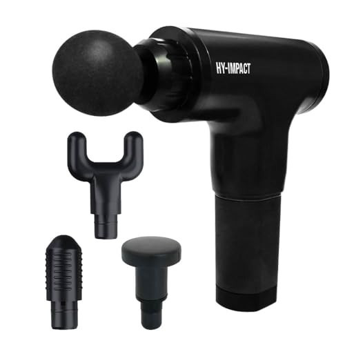HY IMPACT Cordless Muscle Massager – Professional Massage Gun with Four Interchangeable Massaging Heads, Portable and Lightweight, Six Intensity Speeds Gives Fast Recovery from Fatigue and Soreness | Amazon (US)