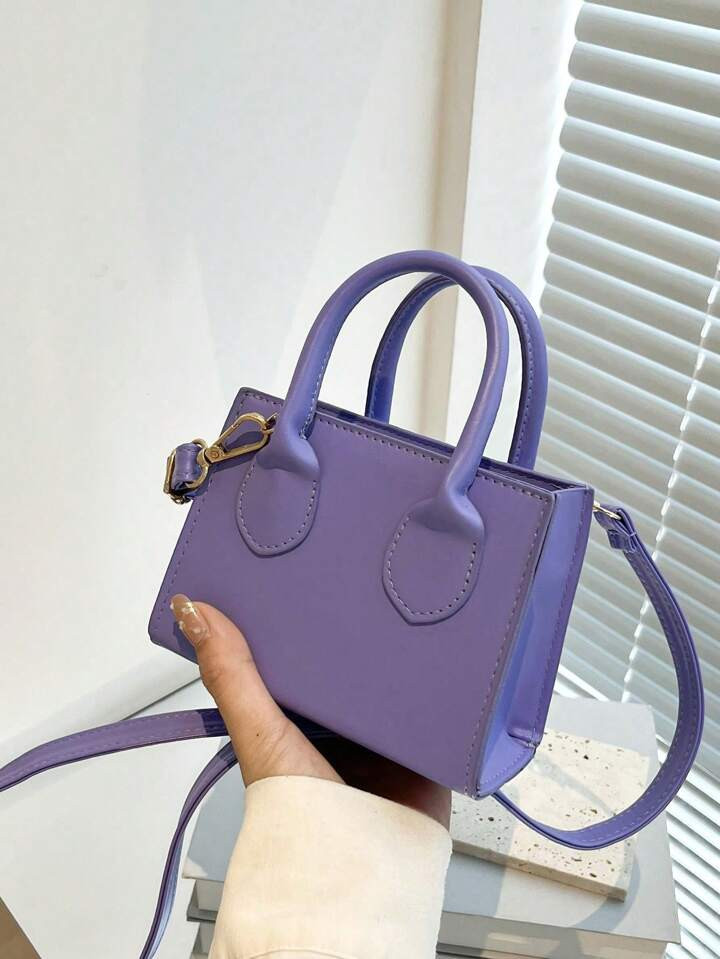 Fashionable Solid Color Woven Leisure College Elegant Style Women Handbag Tote Bag | SHEIN