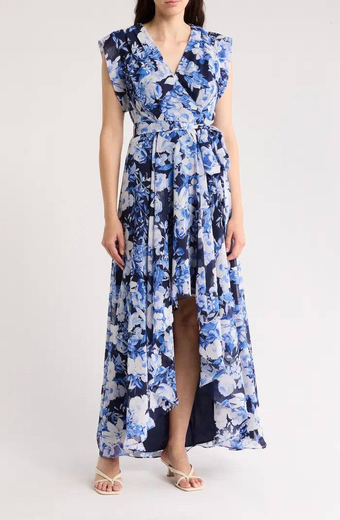 Obi Floral Cap Sleeve High-Low Dress | Nordstrom Rack