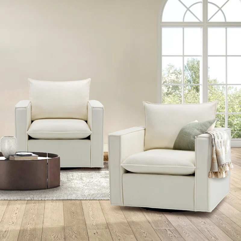 Hendina Upholstered Swivel Armchair | Wayfair North America