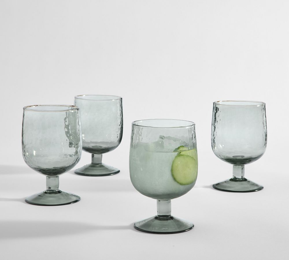 Hammered Handcrafted Glass Goblets | Pottery Barn (US)