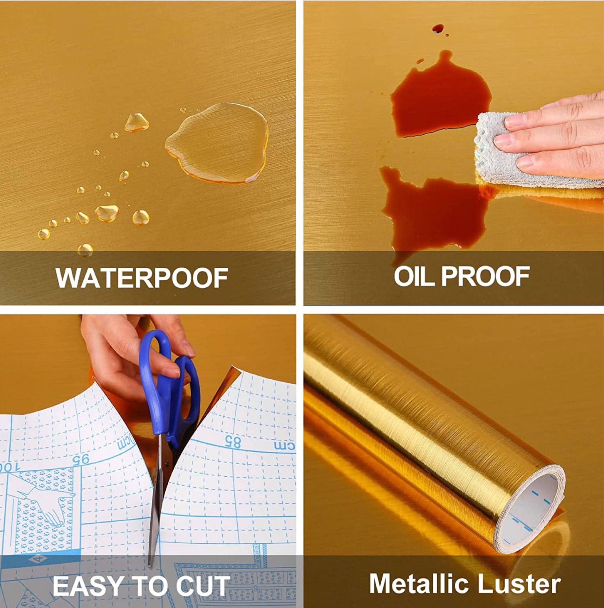 Gold stainless steel finish contact paper - peel and stick 

#LTKstyletip #LTKhome #LTKSeasonal