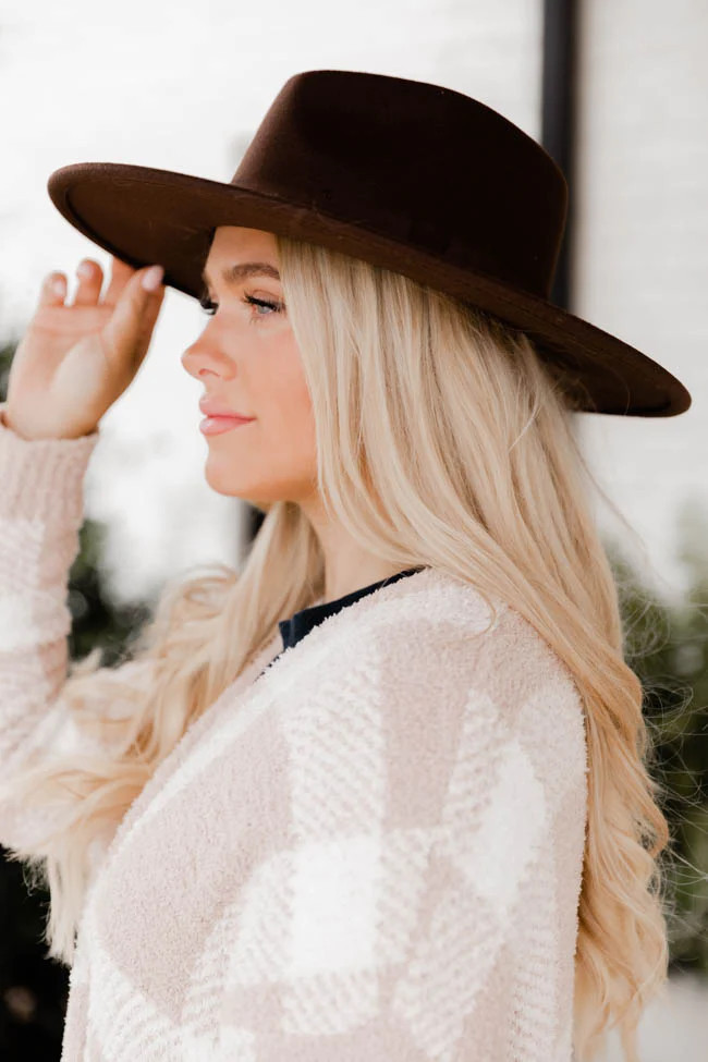 Brown Wide Brim Hat FINAL SALE | Pink Lily