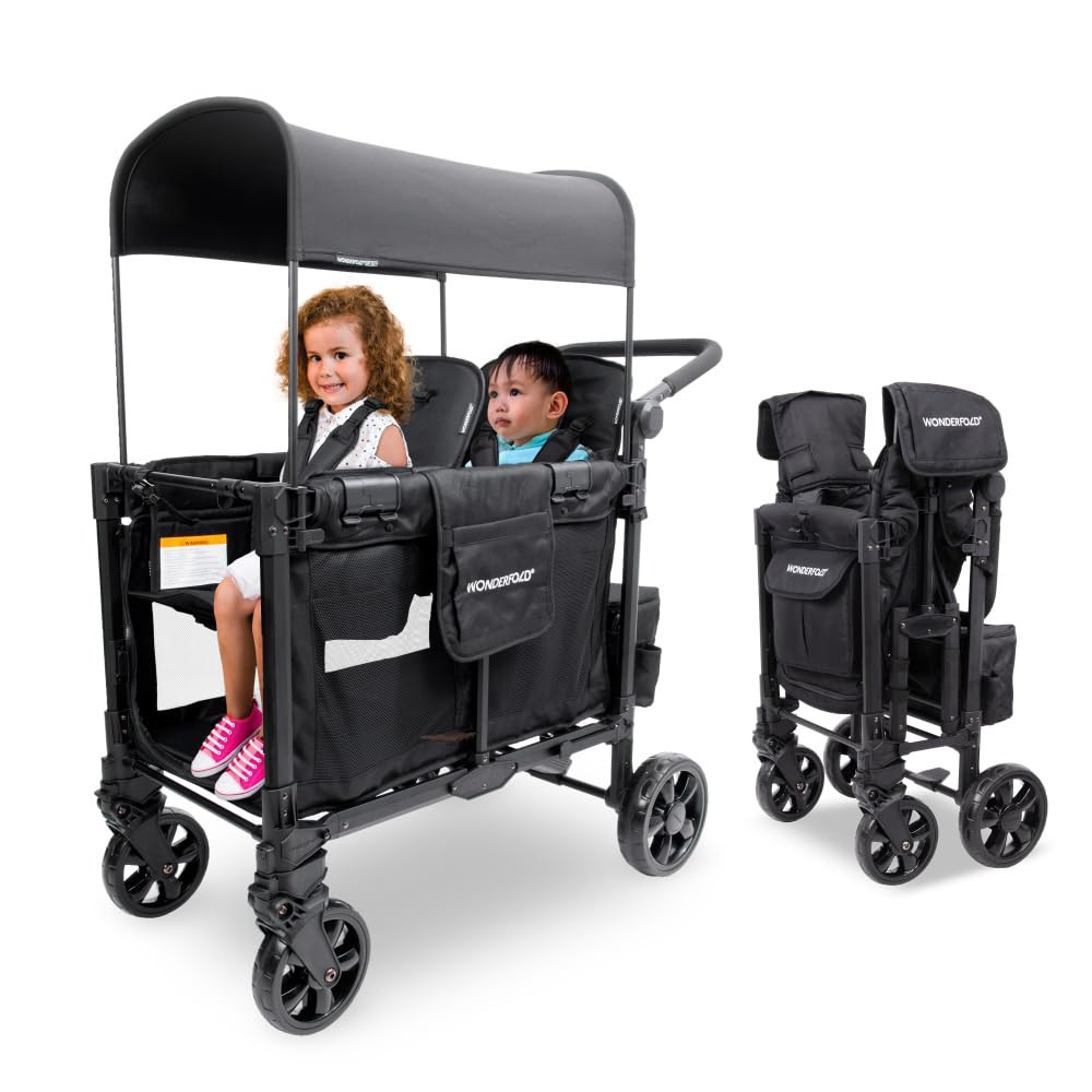 WONDERFOLD W2 Elite Pro Stroller Wagon (2 Seater) - Collapsible Wagon Stroller with Seats with 5-... | Amazon (US)