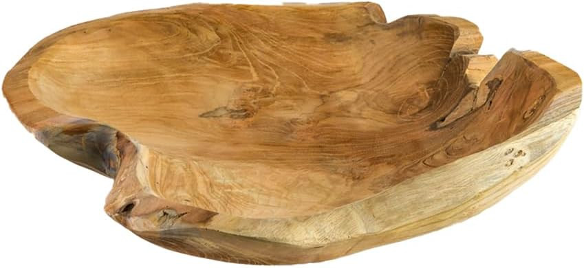 Serene Spaces Living Boho Teak Bowl, Handcrafted Natural Wood, Rustic Decor, Fruit, Floral Displa... | Amazon (US)