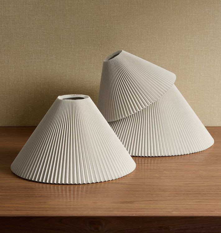 Pleated Sloped Fabric Lamp Shade | Rejuvenation