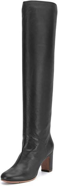 YDN Women Comfy Knee High Riding Boots Pull On Round Closed Toe Mid Heels Chunky Thick Block Long... | Amazon (US)