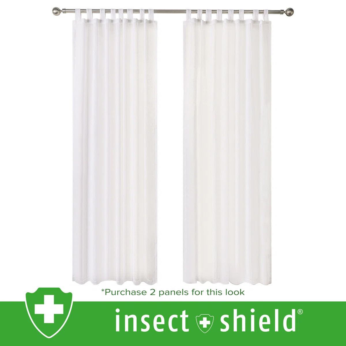 Outdoor Insect Shield Leno Stripe Sheer Tab Top Panel | Wayfair North America