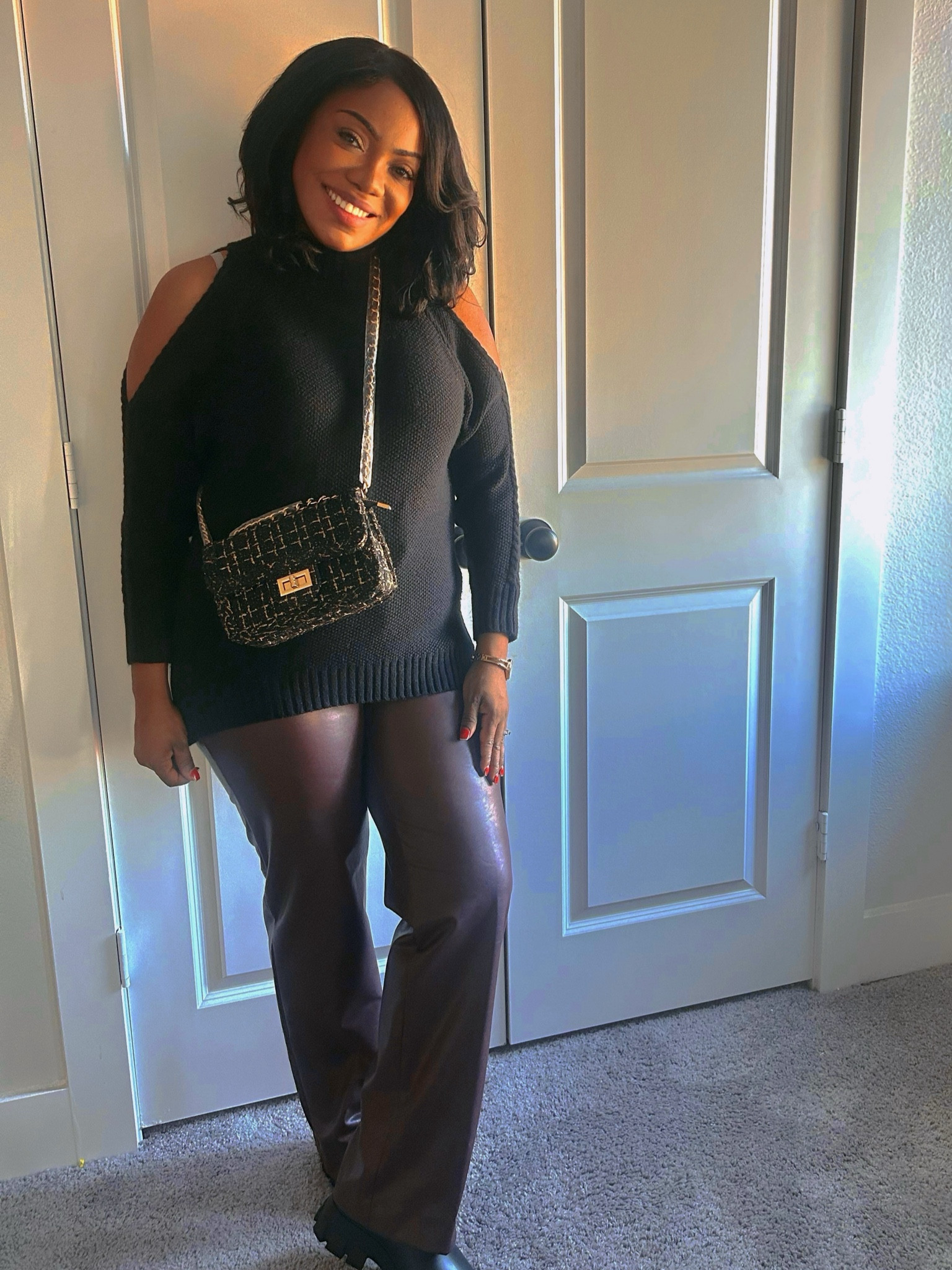 Date night outfit idea! Winter Outfit , Leather pants, boots 

#LTKsalealert #LTKstyletip