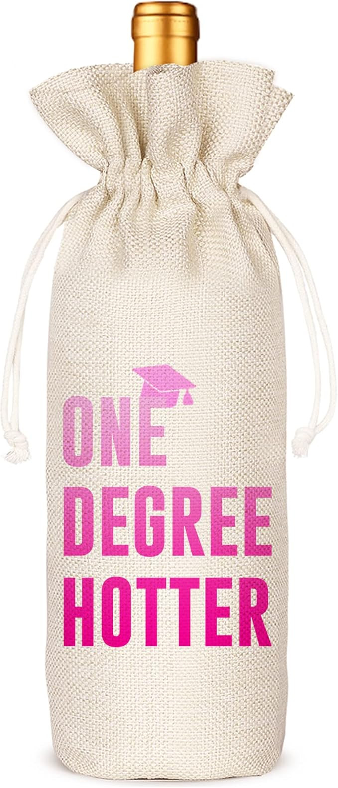 Graduation One Degree Hotter,Funny Cute Wine Bag Gift,College Graduation Gift for Him Her Grad Ma... | Amazon (US)
