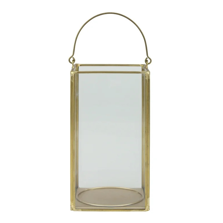 Better Homes & Gardens Medium Decorative Gold Metal Lantern, Candle Holder | Walmart (US)