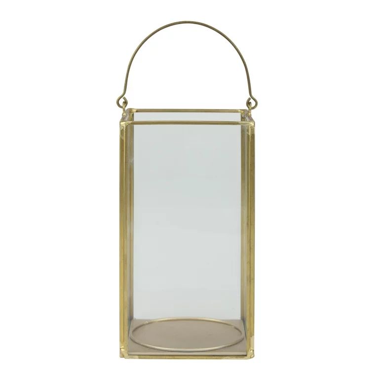 Better Homes & Gardens Medium Decorative Gold Metal Lantern, Candle Holder | Walmart (US)