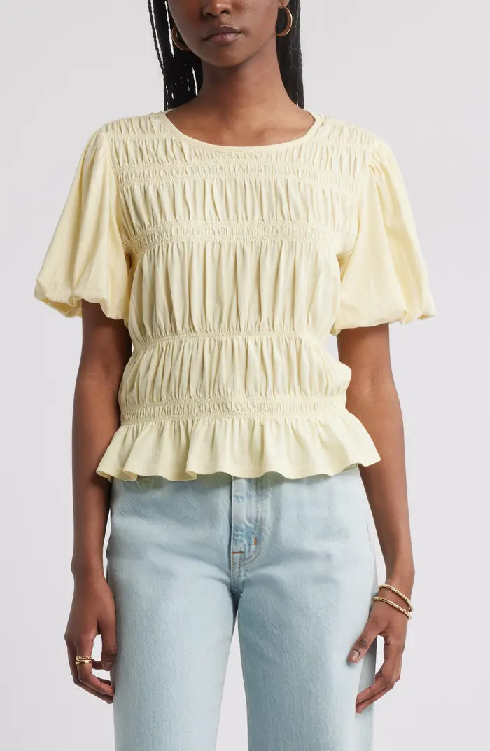 Smocked Puff Sleeve Top | Nordstrom