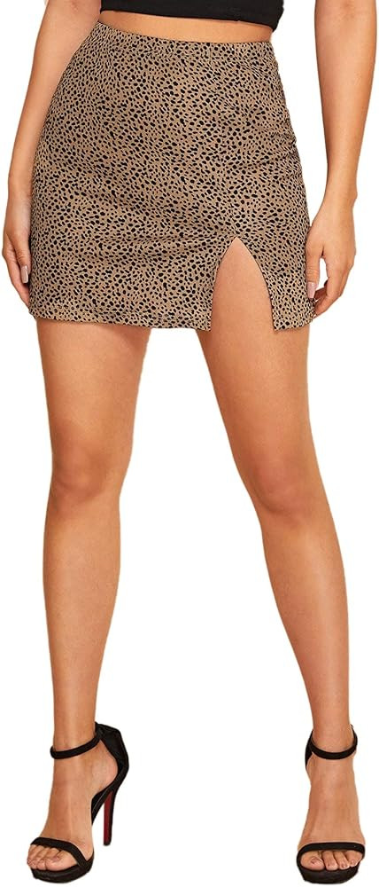 Floerns Women's Floral Print Bodycon Split Mini Skirt | Amazon (US)