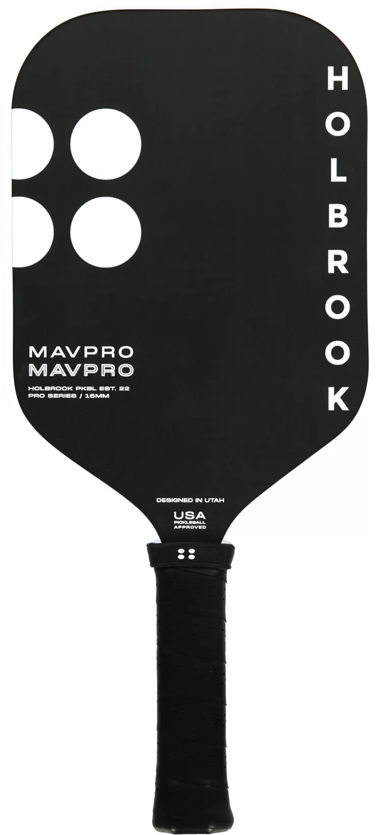 Holbrook Mav Pro 2.0 Pro Series 16mm Pickleball Paddle, Black/ White | Golf Galaxy