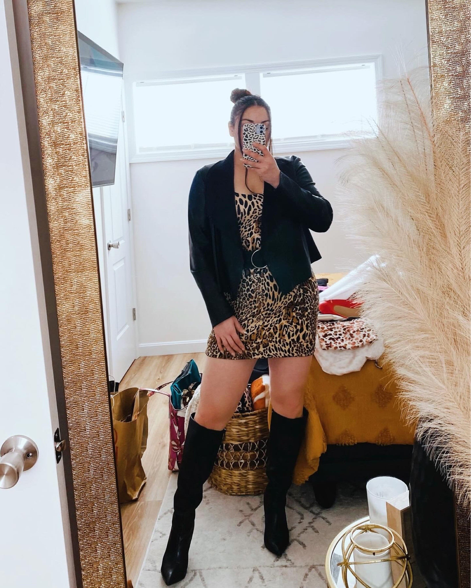 🖤🐆 Jacket and dress in size M both stretch material. Really good quality. Boots are very comfortable to walk with. 

#LTKshoecrush #LTKsalealert