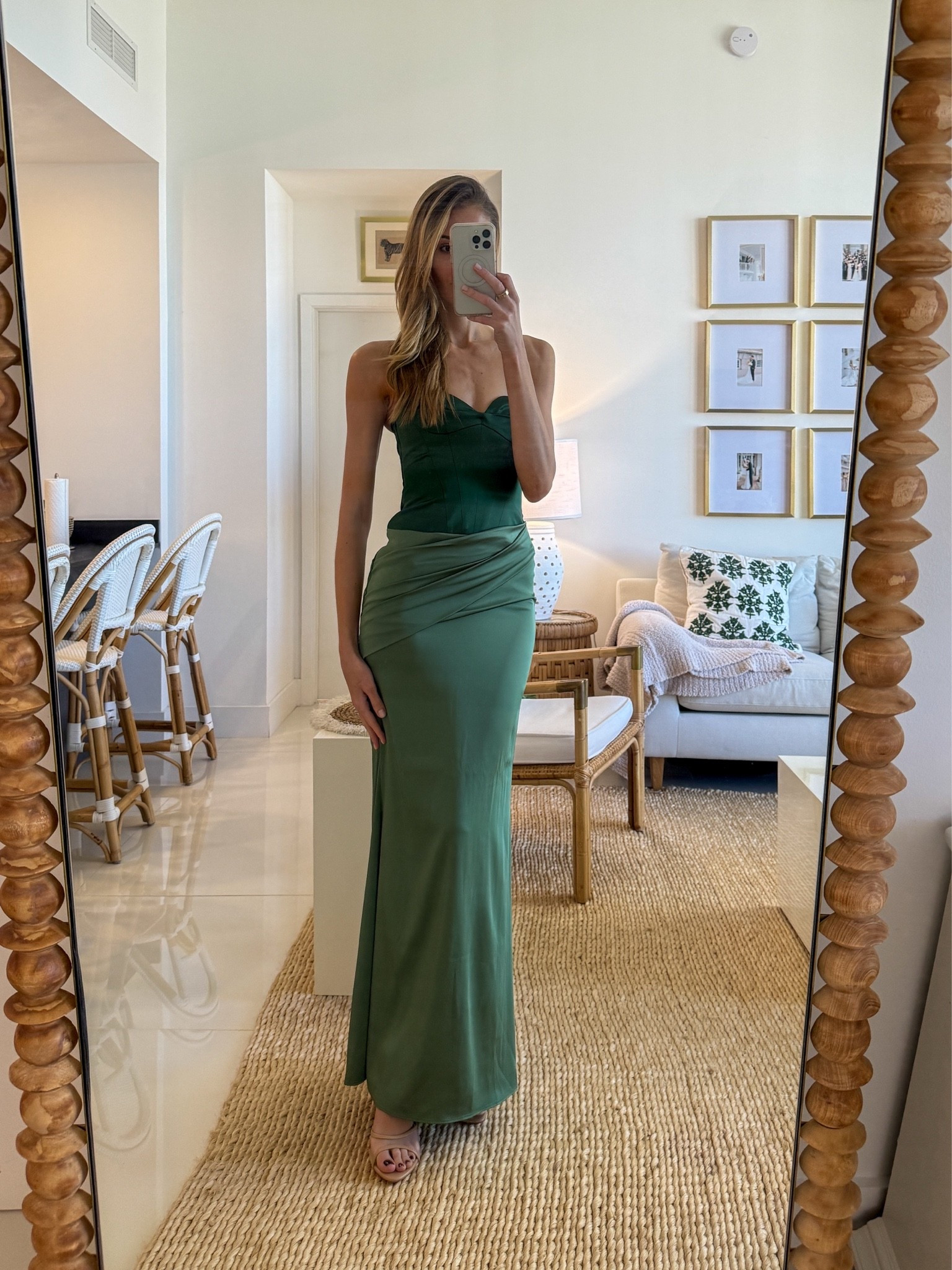 NBD Amit Gown - the best Nafsika Skourti Two Tone Dress Dupe. 💫 Wearing a size S. I'm 5'10" for reference. Tags: nafsika skourti two tone dress dupe, nafsika skourti dupe, nafsika skourt dress dupe, emerald green maxi dress, forest green maxi dress, two tone green maxi dress, satin maxi dress, ruched maxi dress, bustier maxi dress, emerald green wedding guest dress, emerald green bridesmaid dress, emerald green gala dress, emerald green evening gown, summer wedding guest dress, black tie dress