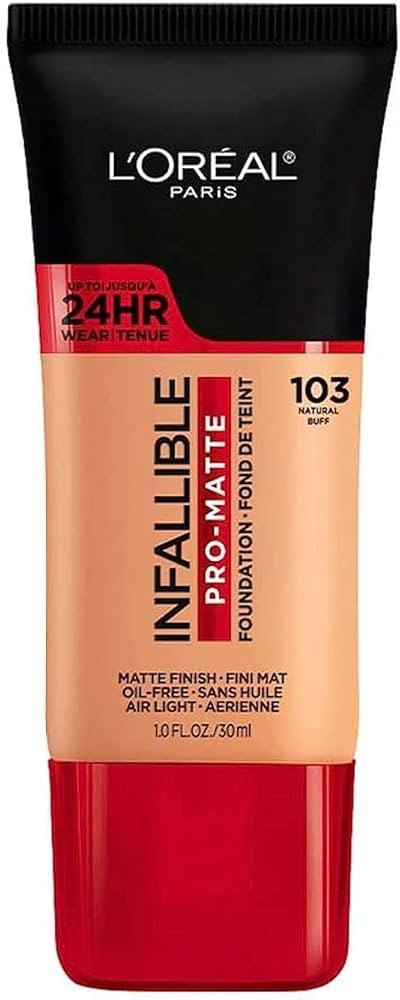 L'Oreal Paris Cosmetics Makeup Infallible Pro-Matte Liquid Longwear Foundation, Natural Buff, 1 f... | Amazon (US)