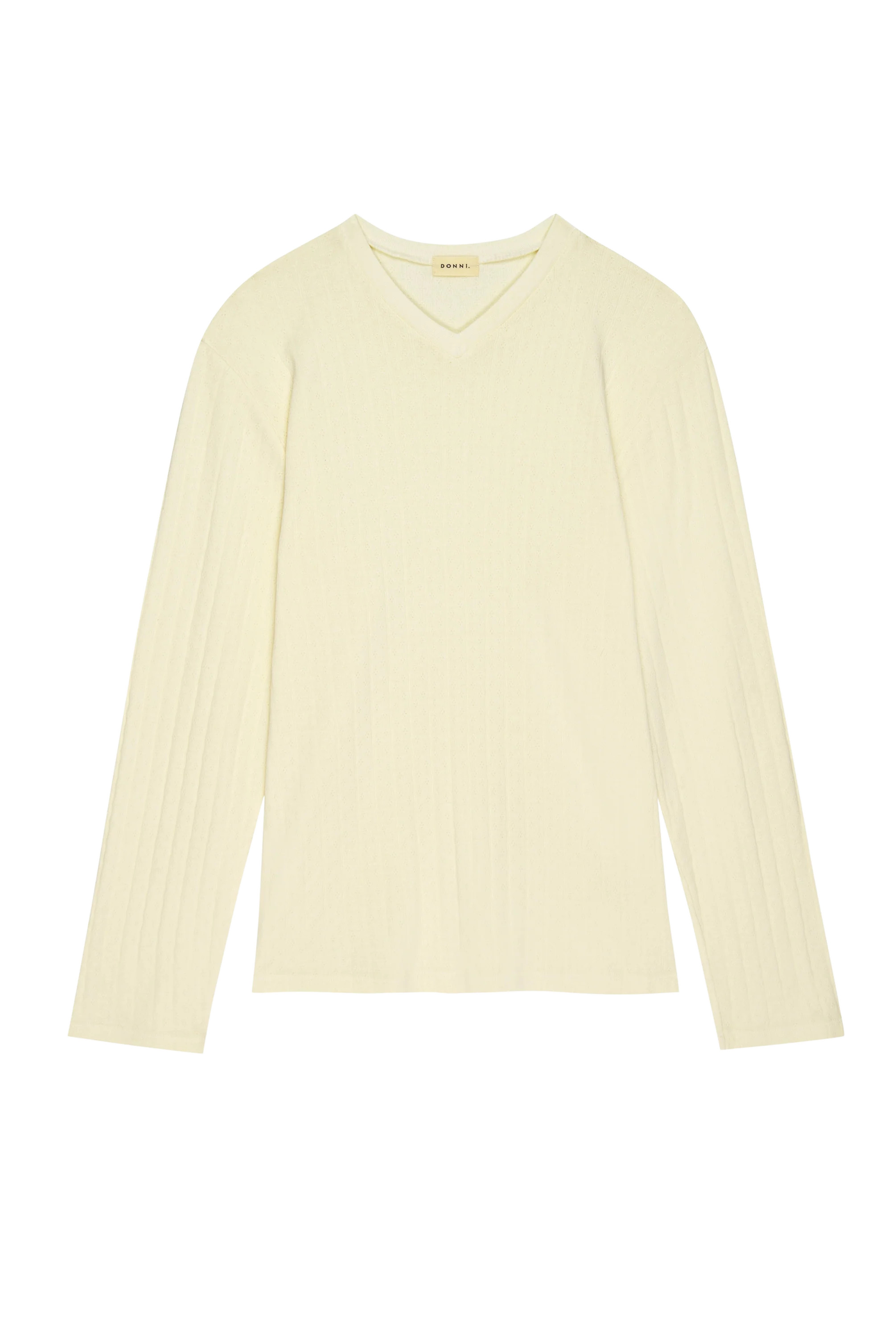 The Pointelle V-Neck Long Sleeve | DONNI.