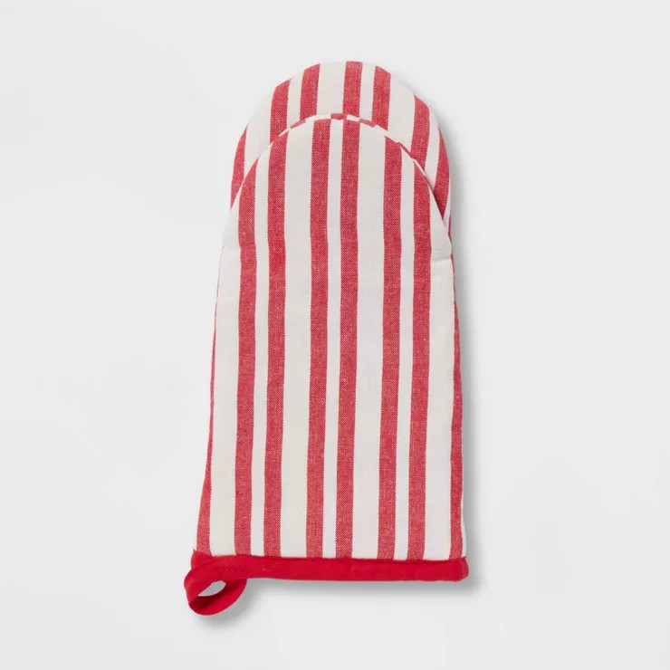 Cotton Striped Oven Mitt Red - Threshold™ | Target