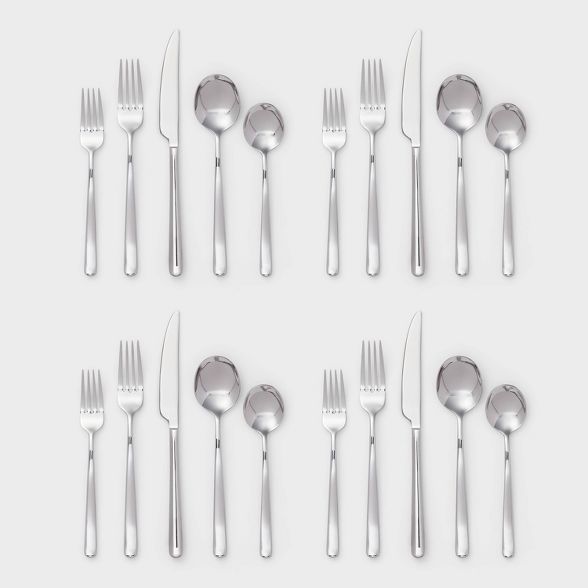 20pc Stainless Steel Greenville Mirrored Silverware Set - Threshold™ | Target