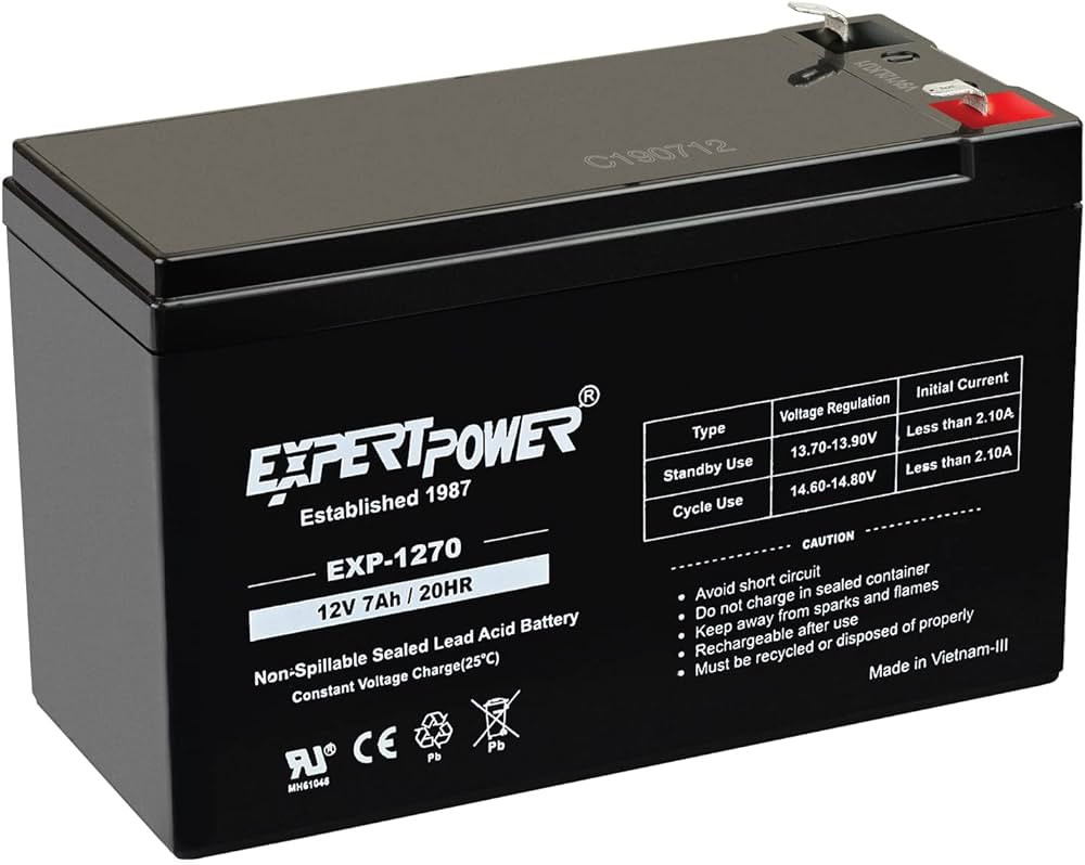 ExpertPower 12v 7ah Rechargeable Sealed Lead Acid Battery | Amazon (US)