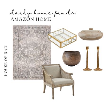 Daily home finds
Amazon home
Area rug
Armchair
Side chair
Wood trinket box
Gold box
Planter
Pot
Gold candle sticks 

#LTKunder50 #LTKhome