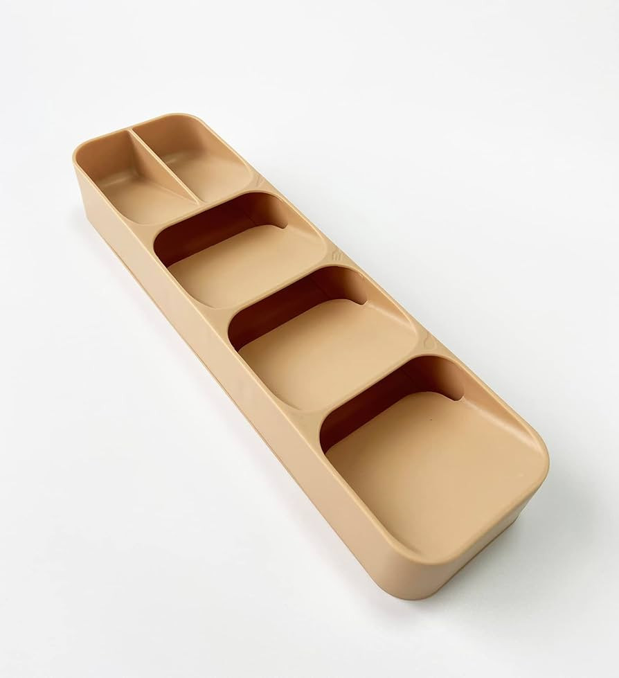 Compact Cutlery Silverware Organizer Kitchen Drawer Tray, Small, Nude Color | Amazon (US)