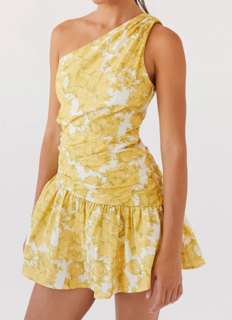 Sunkissed Hearts One Shoulder Mini Dress - Daffodil | Peppermayo (Global)
