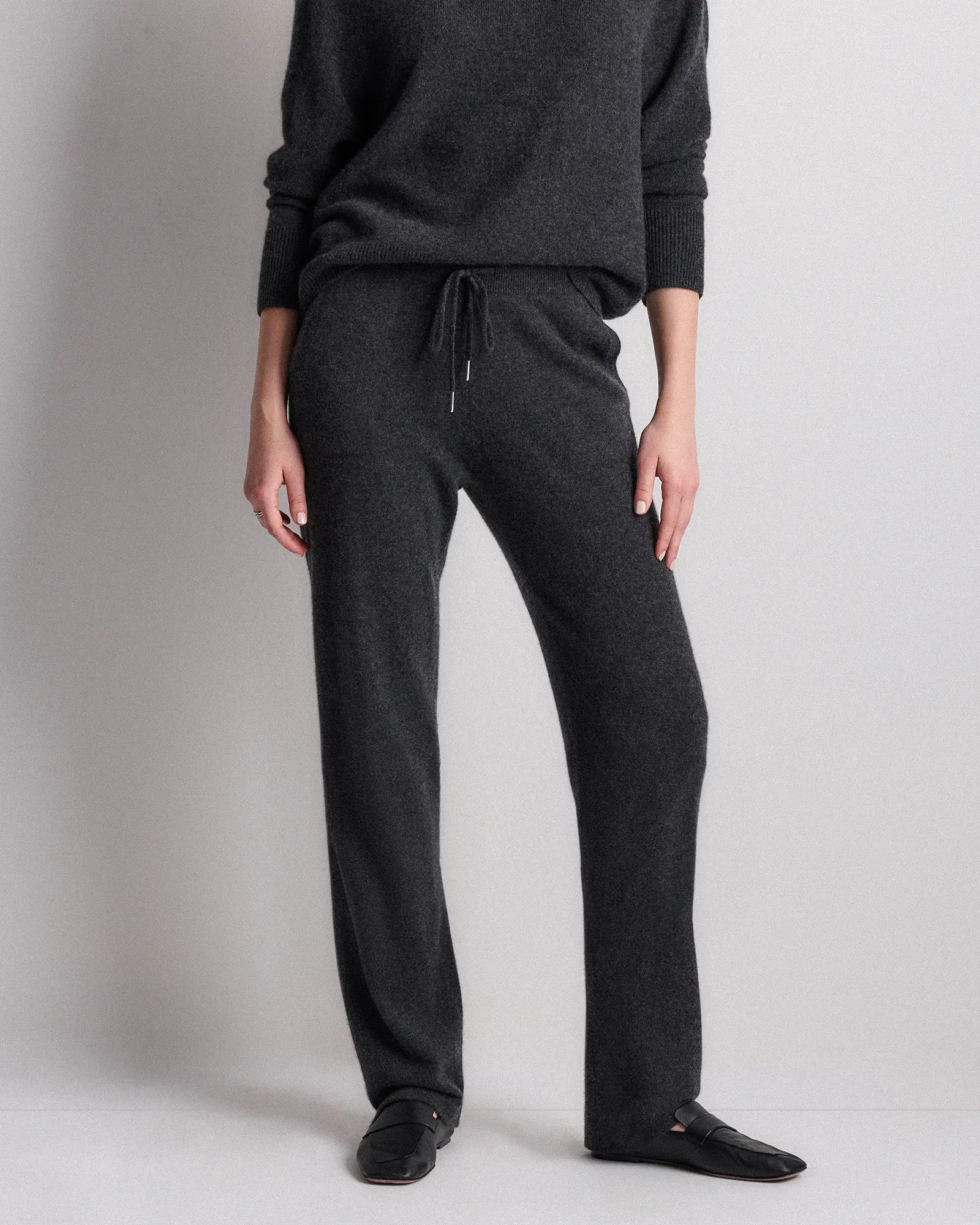 Cashmere Straight Leg Pants in Heather Charcoal | Quince