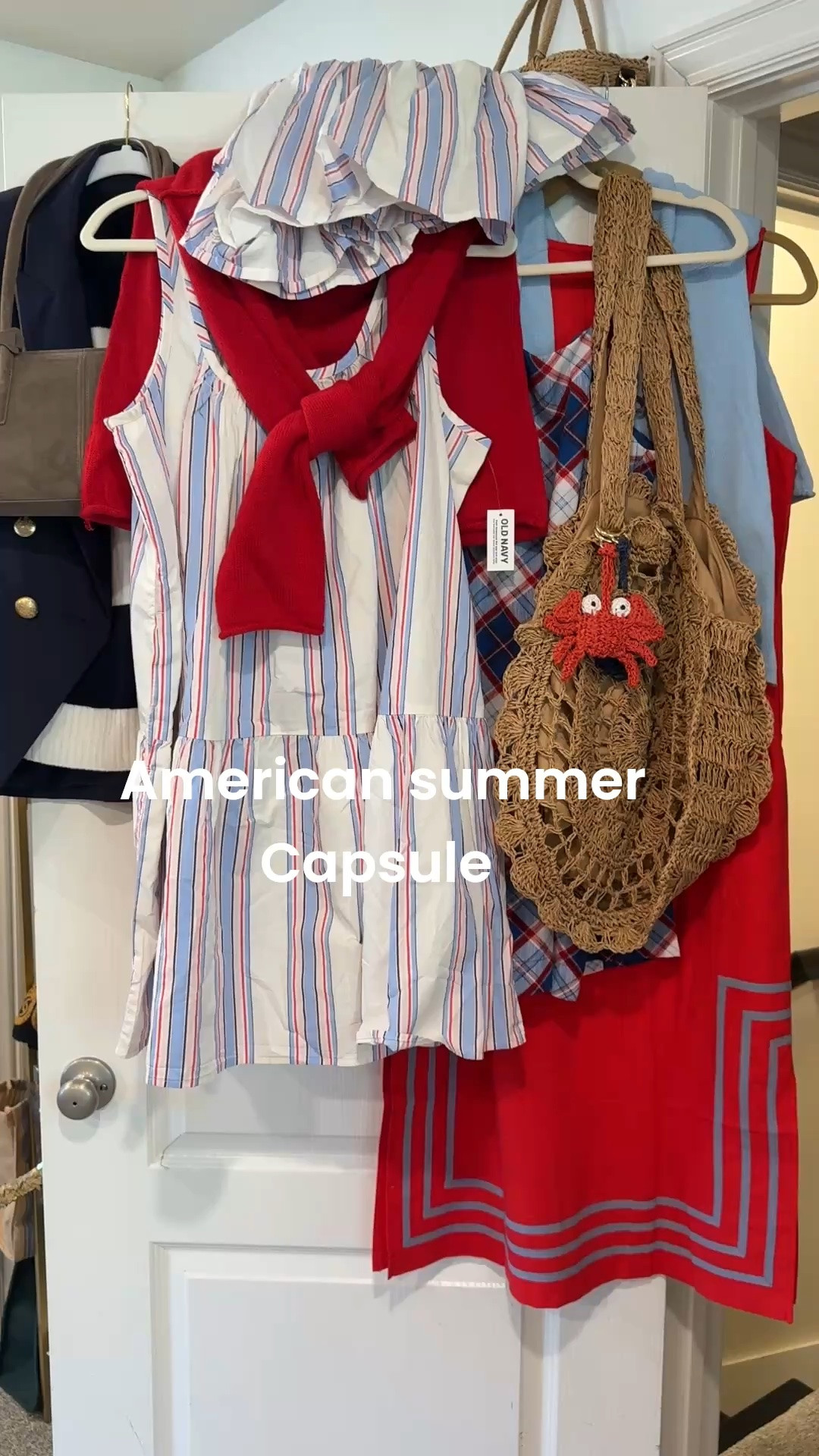 American Summer💙❤️🇺🇸

Red white and blue is great to wear all summer long..
Here’s a few pieces, a few on sale, a couple great wardrobe builders and all will pieces you wear on repeat. 

-Navy scuba blazer with gold buttons and so good..
-cashmere navy and white bold sweater 
- suede taupe bag 

These above pieces are all  from Quince 🚨 save ⬇️
INFG-26DARCYVANDENBERG10 
New customers will receive 10% off their first purchase with my  code,

-A few pieces from old navy
Restocked .. they’re so good and on sale ⬇️

Striped cami 3 tiered dress , flowy and so cute, tts 

- Like shorts instead, these cute flowy linened shorts  and a great option and look like a skirt.. tts  wear with a tank, tee or a cute summer sweater.

- the cutest red white blue plaid dress , straight cami style with the cutest bows on back straps 

American summer sweaters⬇️
Thrown over shoulders are my lobster sweater in red & white tts, and a light blue flag sweaters
Mine are older from social threads.. I linked similars you’ll love🇺🇸💙❤️🦞

A cute crochet/straw circle bag old Anthropologie linked similar … bag charms old - linked similar

The cutest tank style linen maxi dress,
Lined red with light blue border details and side slits, very Tuckernuck style 
Affordable find

Come back to see these styled

#LTKootd #LTKOver40 #LTKSaleAlert