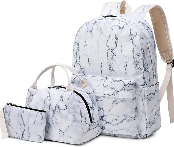 FLYMEI Backpack for School Student Bookbag Travel Backpack with Lunch bag Pencil Bags | Amazon (US)