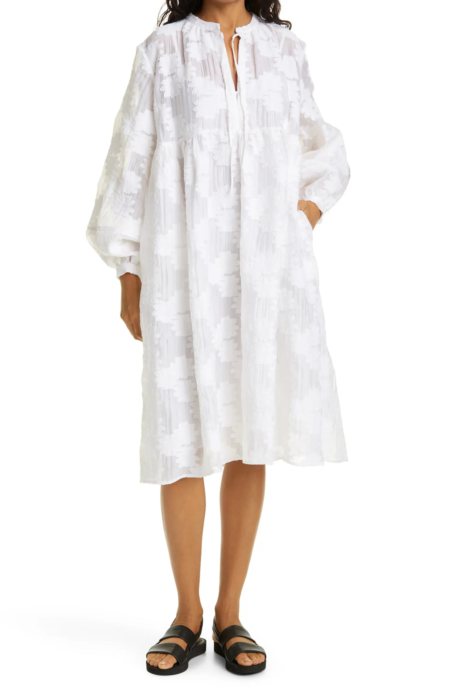 SAMSOE AND SAMSOE Samsøe Samsøe Mynthe Floral Jacquard Long Sleeve Dress | Nordstromrack | Nordstrom Rack