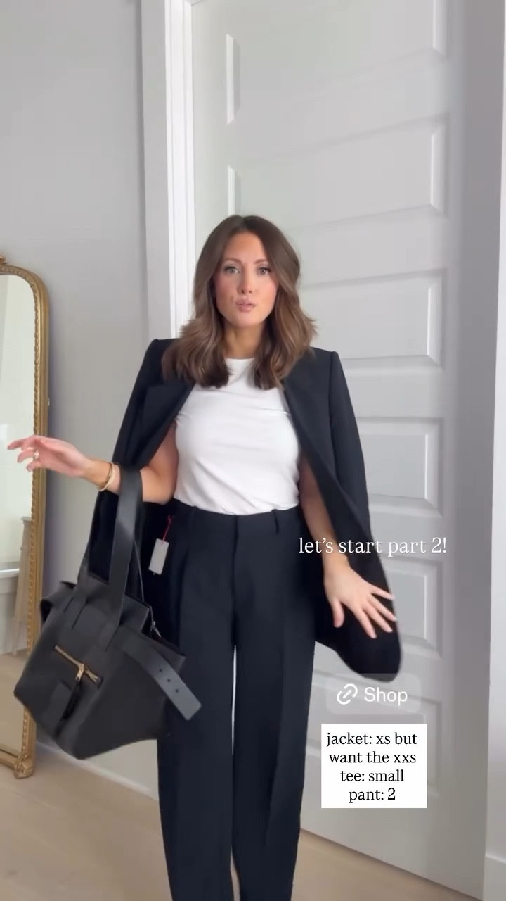 NSALE TRYON 💛 these trousers are beautiful, from the brand Open Edit (wearing a 2), white tee from Nordstrom (wearing a small), loving this staple blazer (wearing a size xs but want the xxs), this bag is out of stock in black but still in stock in brown!

#LTKSaleAlert #LTKSeasonal #LTKStyleTip
