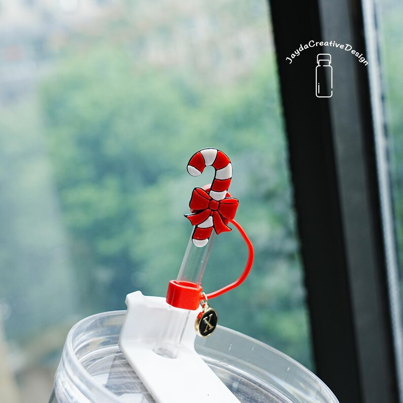 3D Printed Candy Cane Straw Topper,merry Christmas Straw Cap With Letters,stanely Cup Straw Cap,c... | Etsy (US)