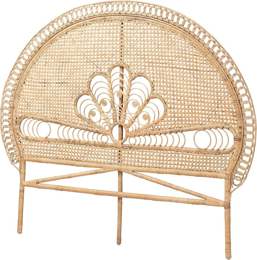 Bali & pari Marlette Modern Bohemian Natural Rattan Queen Size Standalone Headboard | Amazon (US)